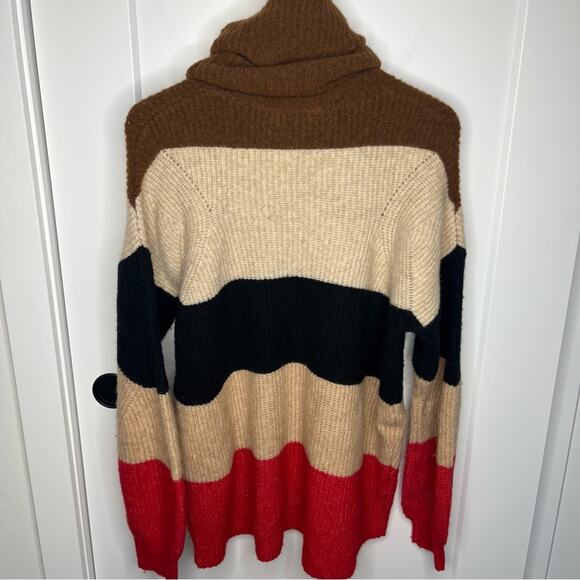 One Teaspoon Stevie Striped Wool Blend Turtleneck Baggy Sweater Size Small - Picture 9 of 9
